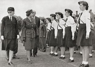 Princess Elizabeth inspecting the Girls' Training Corps
