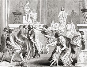 The murder of King Philip in 336 BC at Aegae
