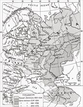 Map of Russia in the 16th and 17th centuries