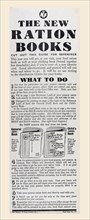 1943 advertisement giving advice on how to use the wartime ration books