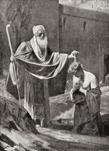Samuel annointing Saul as king of the Kingdom of Israel and Judah
