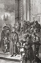 Martin Luther with the Ninety-Five Theses or Disputation on the Power of Indulgences