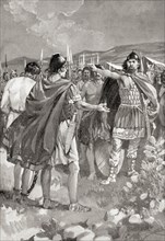 The surrender of Mancinus during the Numantine War