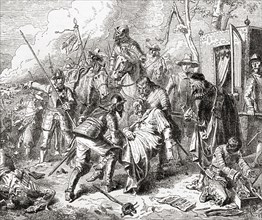 Tilly mortally wounded at The Battle of Rain aka Battle of the River Lech or Battle of Lech