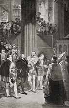 The reconciliation of Francis I and Charles V in Aigues-Mortes