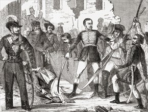 The death of General Hentzi at the storming of Buda by the Hungarian forces of Artúr Görgei in 1849
