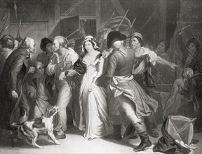 Marie Antoinette being led to execution during the French Revolution