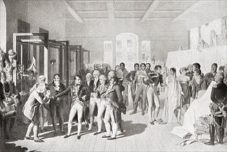 Napoleon visiting a silk factory in Jouy