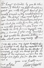 Facsimile of a portion of the letter written by Oliver Cromwell to William Lenthall