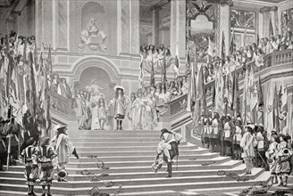 The reception of the Grand Conde held by Louis XIV in 1674