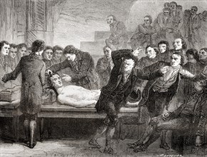The galvanisation of the executed murderer Matthew Clydesdale by Dr
