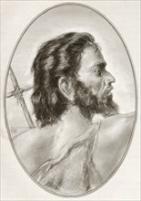 John the Baptist.  Jewish itinerant preacher.  Illustration by Gordon Ross