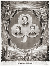 The Martyrs of Ireland.  A 19th century poster produced in the United States commemorating the 1867 hanging of Michael Larkin