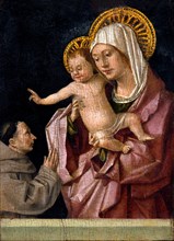 Madonna con il Bambino benedicente e un francescano in adorazione