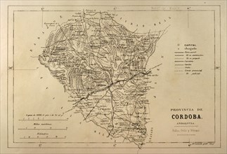 Map of the Cordoba province, Andalusia