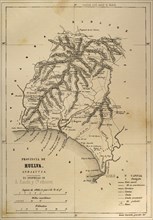 Spain, Andalusia, Map of the Huelva province