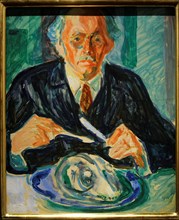 Edvard Munch, Self-Portrait, with a Cod's Head on a plate, 1940-1942