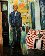Edvard Munch, Self-Portrait between the Clock and the Bed, 1940-1943