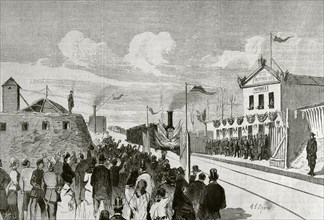 Arrival of the first train to the station, the 23 of the current month