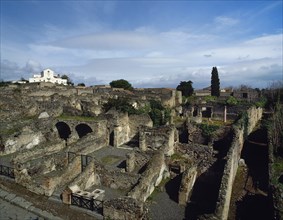 Ancient Roman city destroyed by the eruption of the Vesuvius at 79 AD