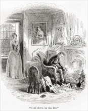 The death of Dora, illustration from the Charles Dicken's novel David Copperfield,,