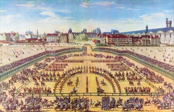 General view of the Grand Carousel, given by Louis XIV in front of the Tuileries, Paris,