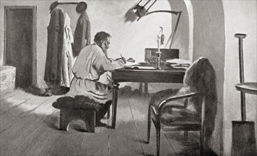 Tolstoy in his study