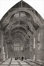 Interior of the medieval Guildhall Great Hall, London,,