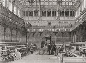 The interior of the House of Commons, Palace of Westminster,,