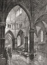 The interior of The Temple Church, London, England,