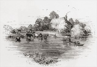 The old ferry on the River Thames at Laleham