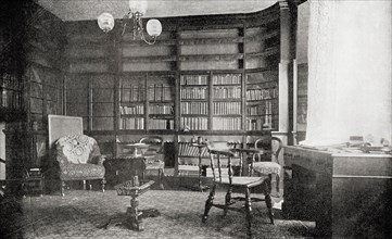 The library at Gad's Hill Place, Higham, Kent, England