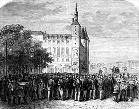 The saint simonians in paris in 1830, french political and social movement inspired by the ideas of claude henri de rouvroy, count of saint simon 1844