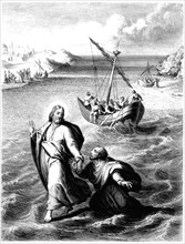 Jesus walking on sea water (bible)