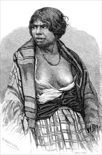 Native woman from new foundland, ( cap breton ) old tribe of the micmacs 1863  publisher : le t du monde, paris 1863 1er semestre