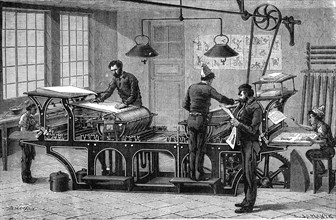 Double printing typography, press factory 1880