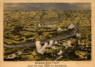 Battle for Richmond in the Civil War aerial View 1862