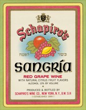 Schapiro's Sangria Red Grape Wine