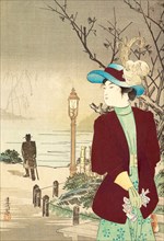 Japanese woman in Victorian Stylish Fashion
