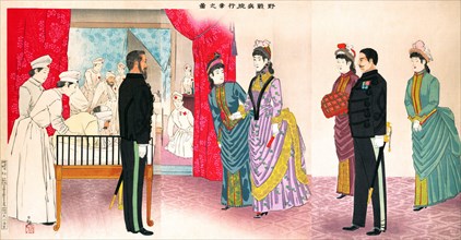 Empress visits a Field Hospital during the Ruso-Japanese war