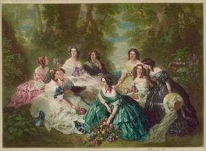Eugénie, empress of the French and her maids of honor