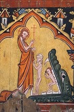 Disrobing Youths from the Entry into Jerusalem, Flagellation, and Angel at the Sepulcher