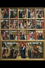 Fifteen Mysteries and the Virgin of the Rosary