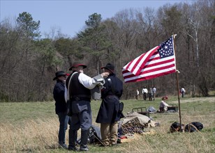 Reenactment of Civil War siege
