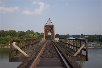 Historic train bridge in Gadsden, Alabama