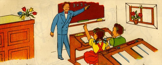 Teacher at Blackboard gives math Instruction