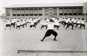 Children Exercise at Steel Plant