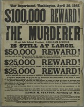 Poster Reward for the Capture of the Lincoln's murderer