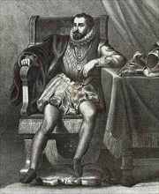 Pedro Fajardo y Fernandez de Cordoba (1530-1580). Marquis of Velez. Minister of king Philip II of Spain. Engraving. 19th century.