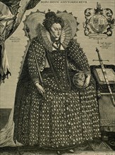 Elizabeth I of England (1533-1603). Queen of England and Ireland. The Virgin Queen. Portrait. Engraving.